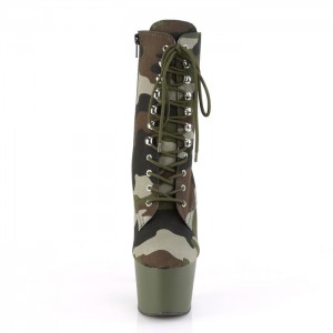 Pleaser Adore-1020CAMO Støvler Dame Grønn | 637-KIWVBA