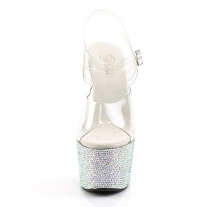 Pleaser Bejeweled-708DM Sandaler Dame Sølv | 976-VONGUY