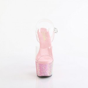 Pleaser Bejeweled-708RRS Sandaler Dame Rosa | 573-CXEAHS