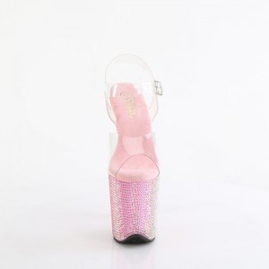 Pleaser Bejeweled-808RRS Sandaler Dame Rosa | 853-XMPEZJ