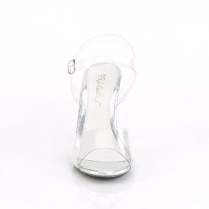 Pleaser Caress-408MG Sandaler Dame Clear | 852-CIVPTY