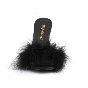 Pleaser Classique-01F Badesandaler Dame Svarte | 127-XNEKCY