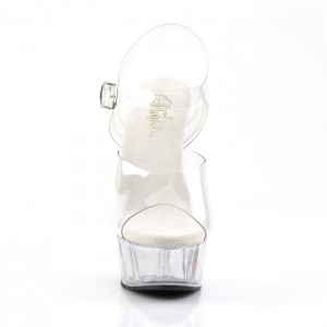 Pleaser Delight-608 Sandaler Dame Clear | 691-YWKTUH