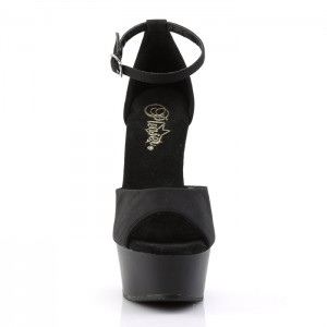 Pleaser Delight-618PS Sandaler Dame Svarte | 934-EGOTVH