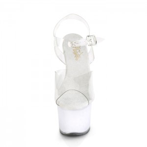 Pleaser Echolite-708 Sandaler Dame Hvite | 396-BYCEIA