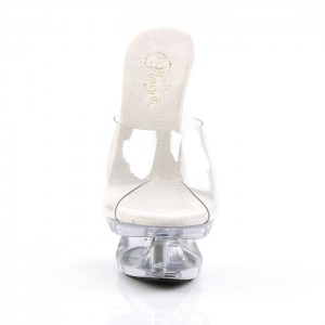 Pleaser Eclipse-601 Badesandaler Dame Clear | 247-MXIHAC