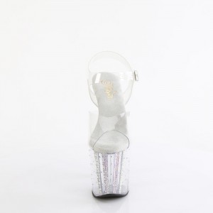 Pleaser Enchant-708RS-01 Sandaler Dame Clear | 987-YTBKCW