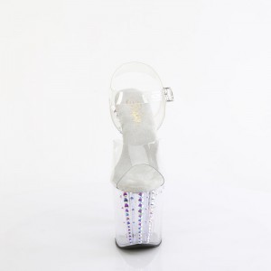 Pleaser Enchant-708RS-02 Sandaler Dame Clear | 635-JSMANF