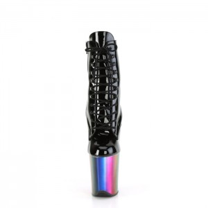 Pleaser Flamingo-1020RC Støvler Dame Svarte Multicolor | 602-LKTZPN