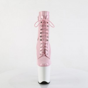 Pleaser Flamingo-1020 Støvler Dame Rosa Hvite | 307-JZNEHP