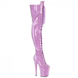 Pleaser Flamingo-3020GP Støvler Dame Lilla | 063-ESJMFZ