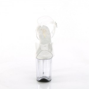 Pleaser Flamingo-808 Sandaler Dame Clear | 658-YCESFZ