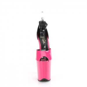 Pleaser Flamingo-868 Sandaler Dame Rosa Svarte | 547-VQZKRY