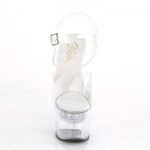 Pleaser Flashdance-708 Sandaler Dame Clear | 516-IQOBCP