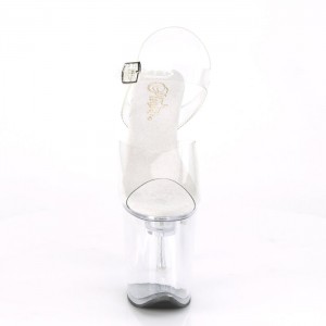 Pleaser Flashdance-808 Sandaler Dame Clear | 168-OWKBJM