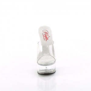 Pleaser Gleam-601 Badesandaler Dame Clear | 783-KIFJPC