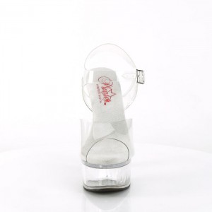 Pleaser Gleam-608 Sandaler Dame Clear | 052-QREYUX