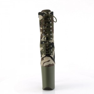 Pleaser Infinity-1020CAMO Støvler Dame Grønn | 638-PVBWMD