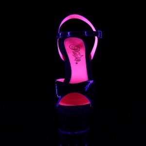 Pleaser Kiss-209TT Sandaler Dame Svarte Rosa | 759-CVQBMP