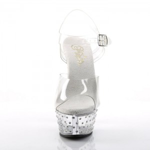 Pleaser Stardust-608 Sandaler Dame Clear | 704-LDZCUR