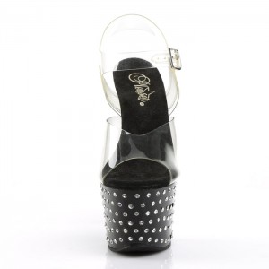 Pleaser Stardust-708 Sandaler Dame Svarte | 547-LGPYZS