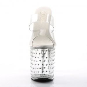 Pleaser Stardust-802 Badesandaler Dame Clear | 298-ZVIQPY