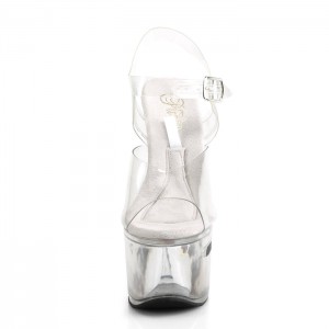 Pleaser Tipjar-708-2 Badesandaler Dame Clear | 971-ELZVQF