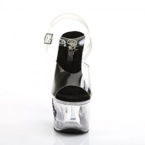 Pleaser Tipjar-708-5 Badesandaler Dame Svarte | 840-UTINKE