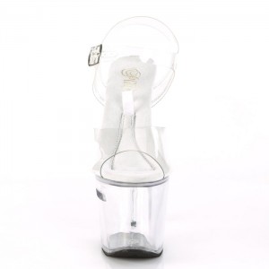 Pleaser Tipjar-708RAD Sandaler Dame Clear | 186-CLBFWK