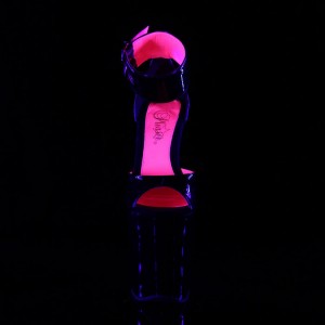 Pleaser Xtreme-875TT D'Orsay Dame Rosa Svarte | 974-YINCFP