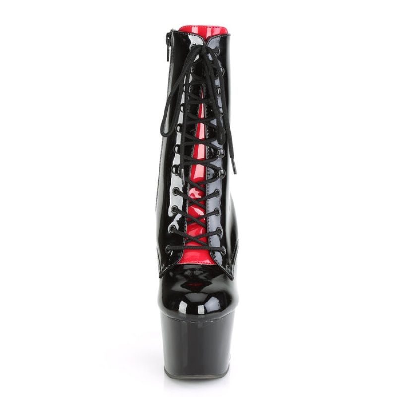 Pleaser Adore-1020FH Støvler Dame Svarte Rød | 649-NYCJPU