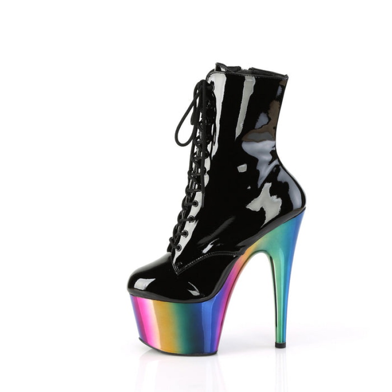 Pleaser Adore-1020RC Støvler Dame Svarte Multicolor | 420-JRBKPE