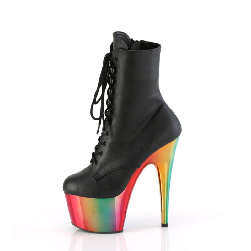 Pleaser Adore-1020RC Støvler Dame Svarte Multicolor | 736-OVETXZ