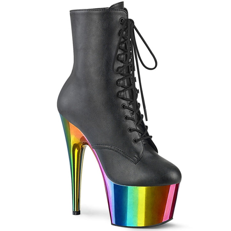 Pleaser Adore-1020RC Støvler Dame Svarte Multicolor | 736-OVETXZ