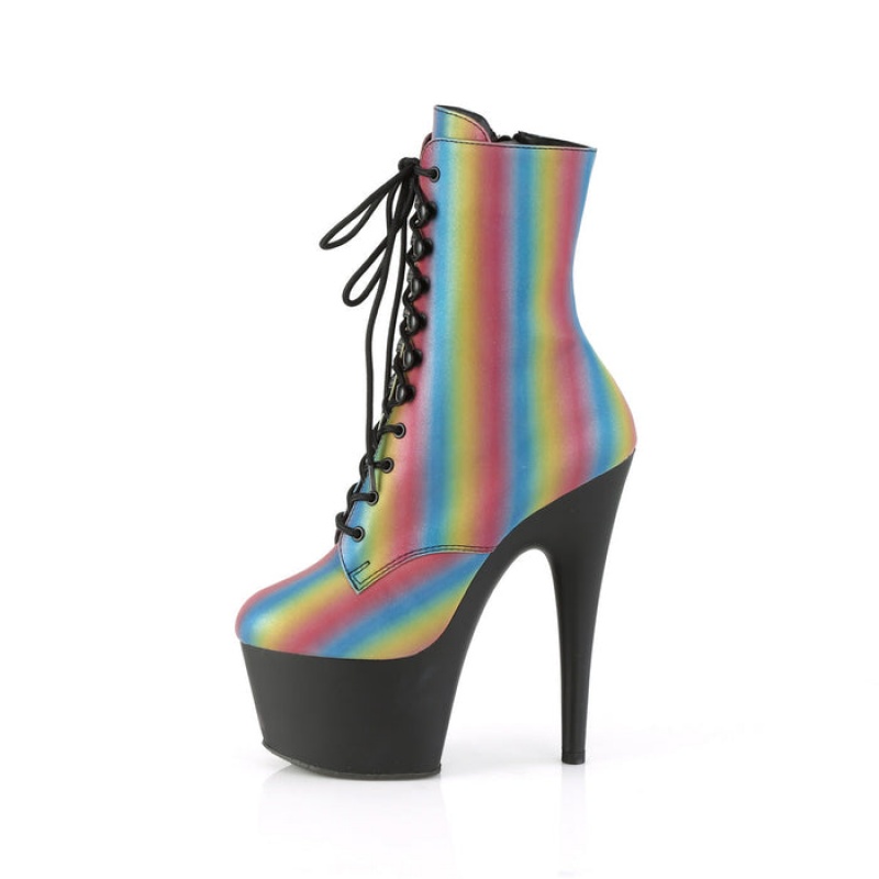 Pleaser Adore-1020REFL-02 Støvler Dame Multicolor Svarte | 905-TGCZOX