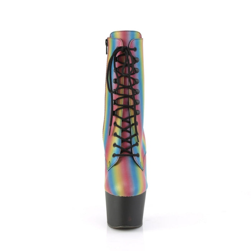 Pleaser Adore-1020REFL-02 Støvler Dame Multicolor Svarte | 905-TGCZOX