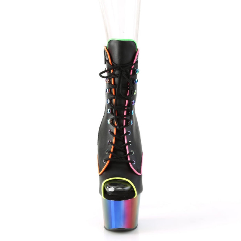 Pleaser Adore-1021RC-02 Støvler Dame Svarte Multicolor | 671-FXSEBK