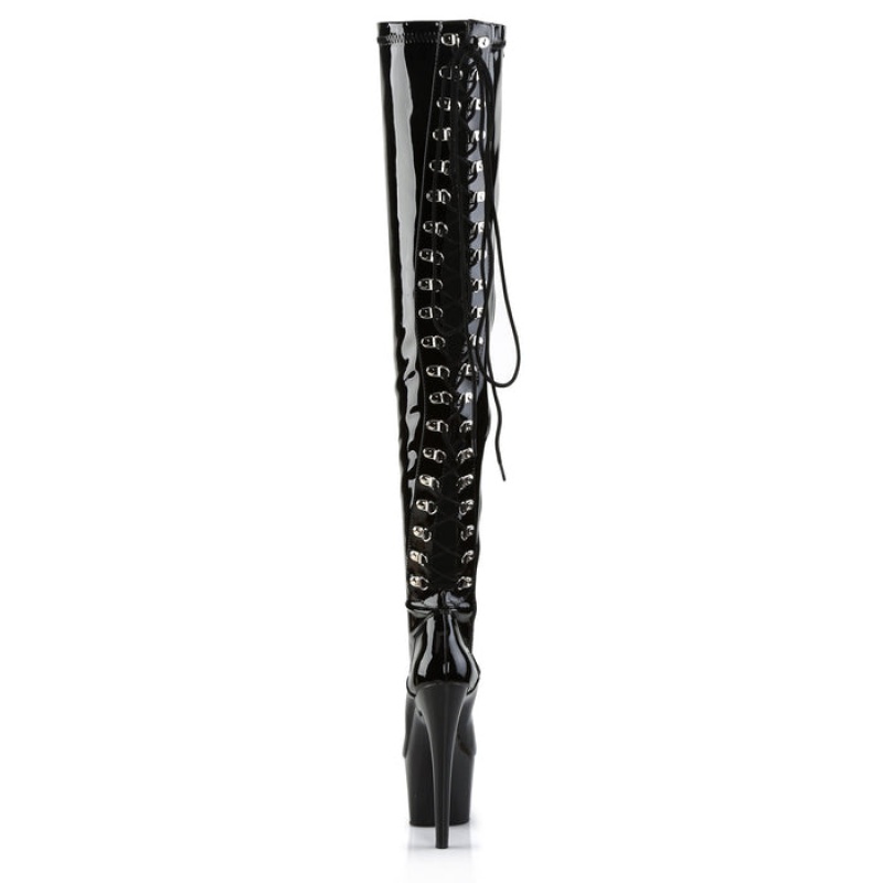 Pleaser Adore-3063 Støvler Dame Svarte | 560-SQRUWK