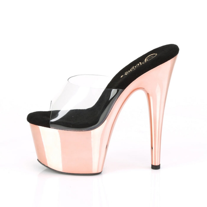 Pleaser Adore-701 Badesandaler Dame Rosa Gull | 130-UVLQXM