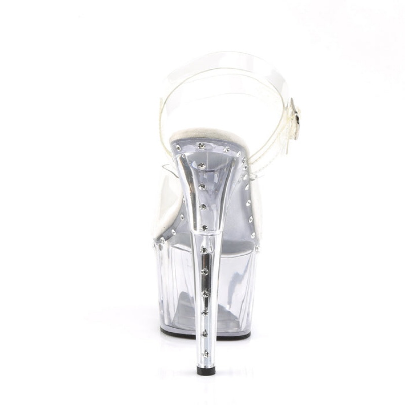 Pleaser Adore-708LS Sandaler Dame Clear | 428-PHKYZW