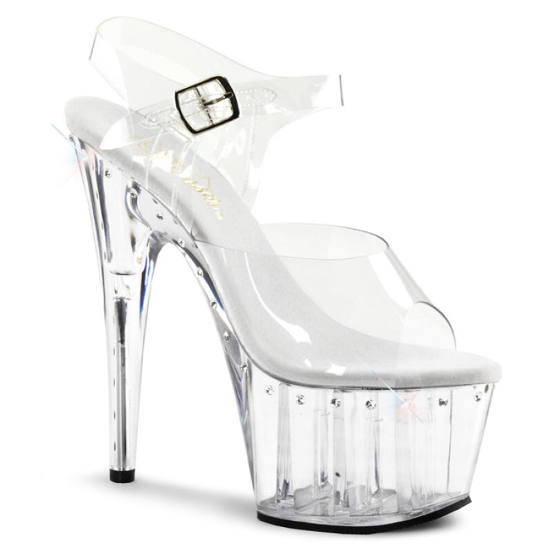 Pleaser Adore-708LS Sandaler Dame Clear | 428-PHKYZW