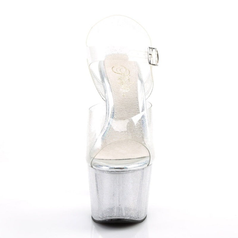 Pleaser Adore-708MMG Sandaler Dame Clear | 205-UQYEDC