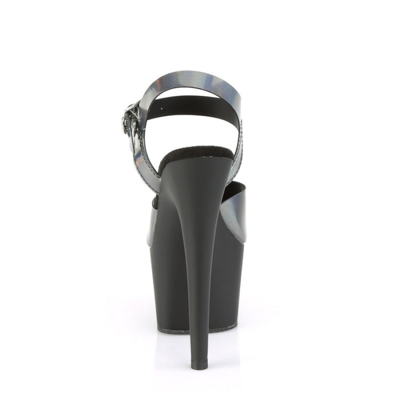 Pleaser Adore-708N-DT Sandaler Dame Grå Svarte | 324-NQGVKI