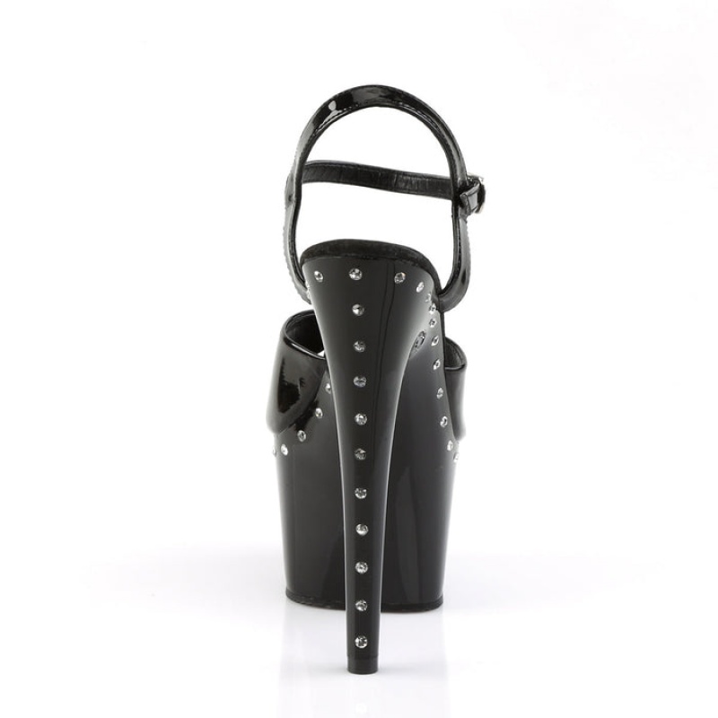 Pleaser Adore-709LS Sandaler Dame Svarte | 296-WDVYZS