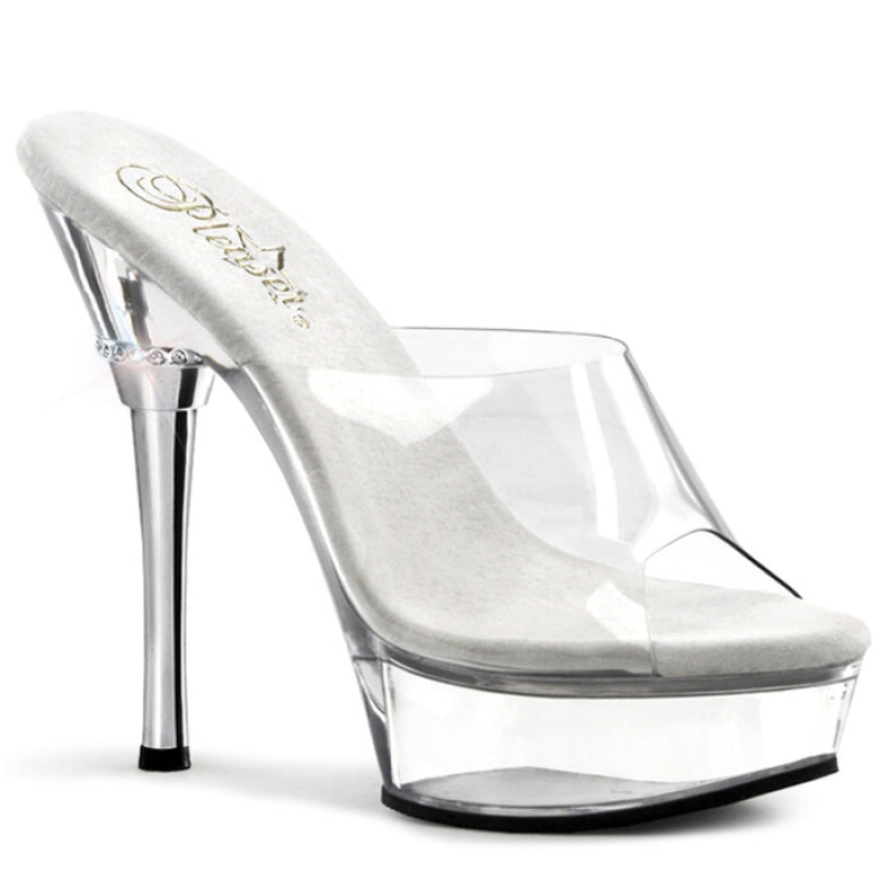 Pleaser Allure-601 Badesandaler Dame Clear | 958-KVADOW