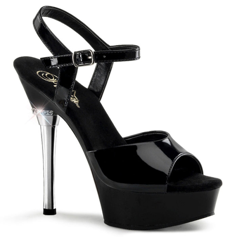 Pleaser Allure-609 Sandaler Dame Svarte | 417-ZLMHOY