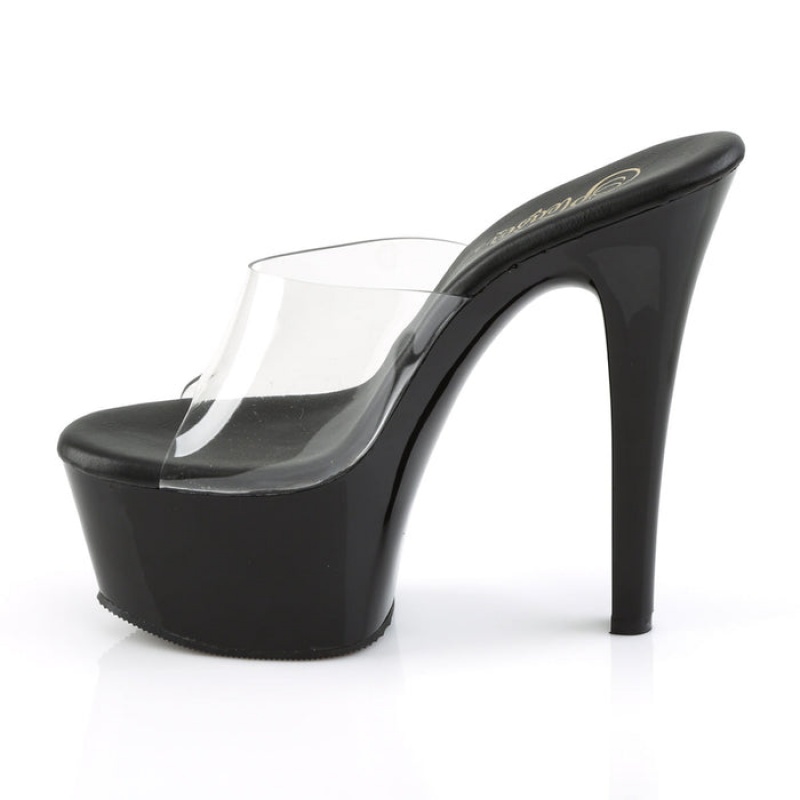 Pleaser Aspire-601 Badesandaler Dame Svarte | 891-FBPYDN