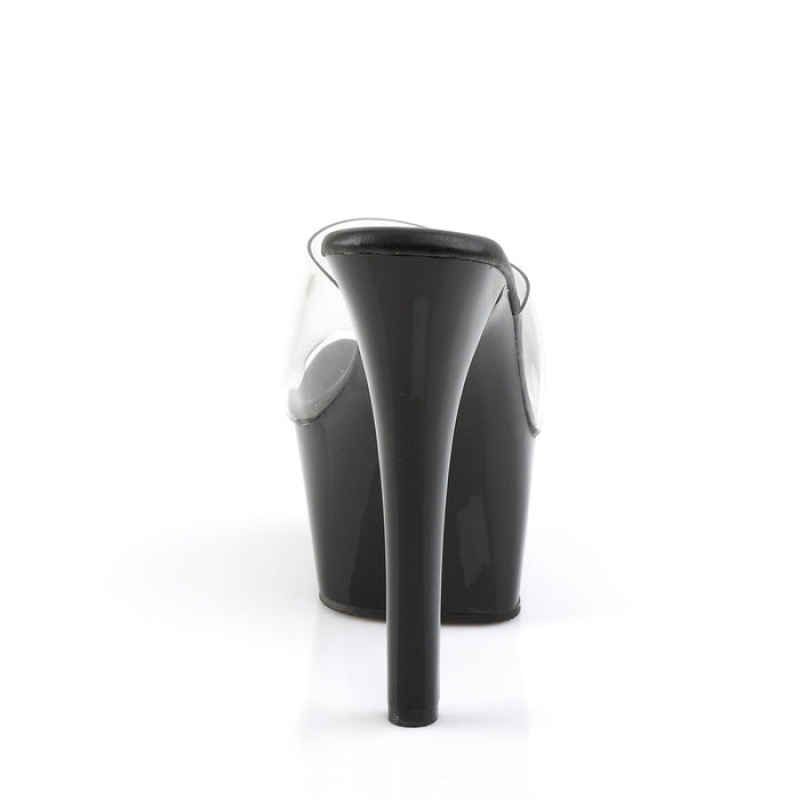 Pleaser Aspire-601 Badesandaler Dame Svarte | 891-FBPYDN