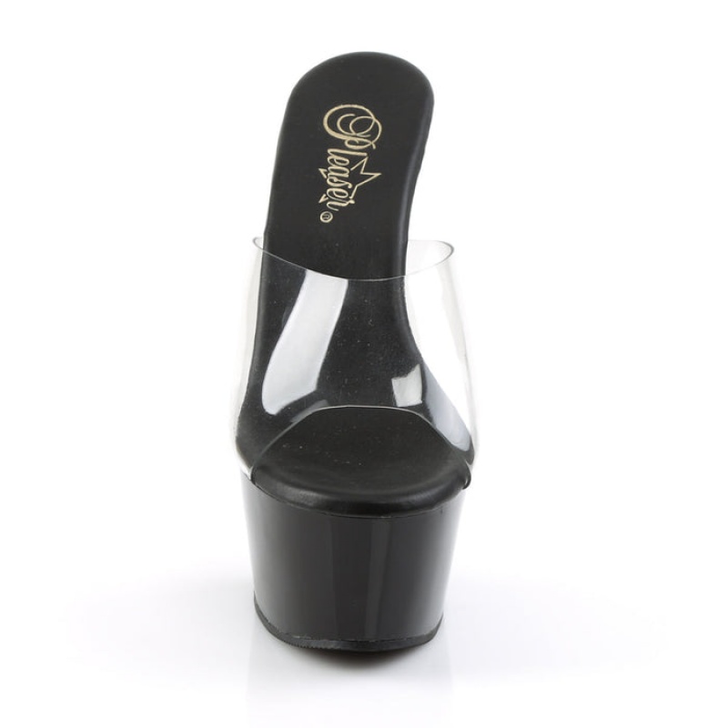 Pleaser Aspire-601 Badesandaler Dame Svarte | 891-FBPYDN