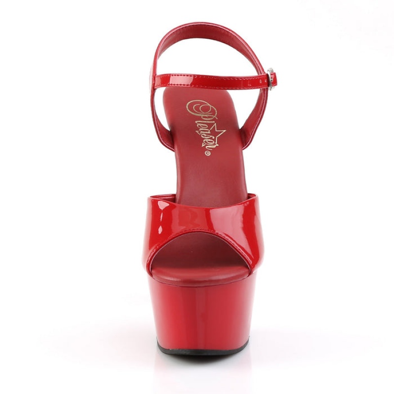 Pleaser Aspire-609 Sandaler Dame Rød | 736-CZBSMI